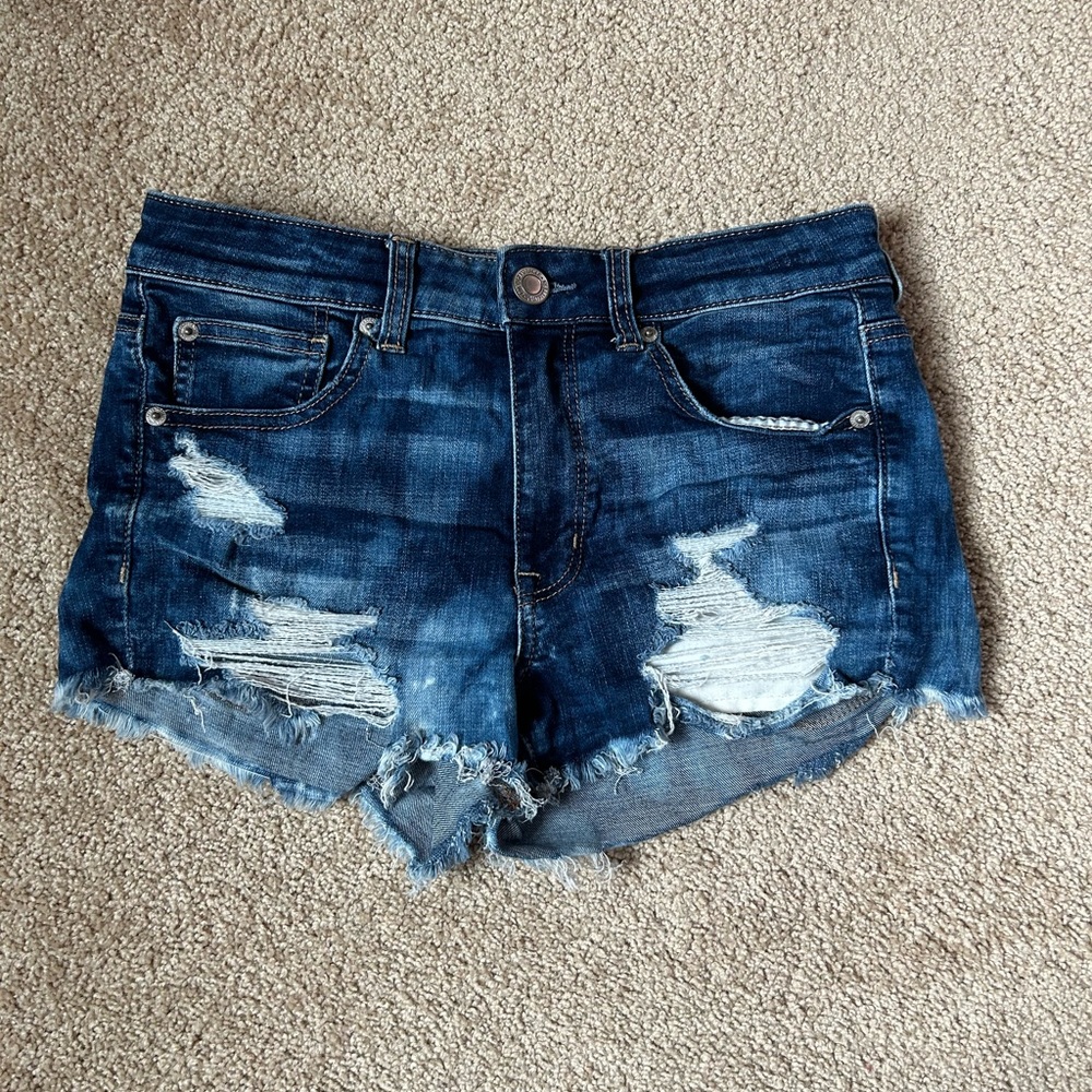 American Eagle High-Rise Shortie Jean Shorts, Size 6